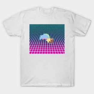 Rainbow Shooting Star Sloth Vaporwave T-Shirt